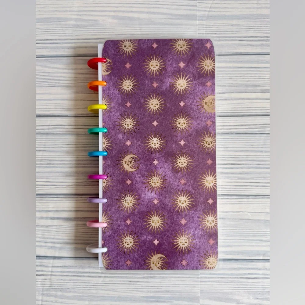 Planner Skinny Classic size undated Pink and Gold Celestial Planner